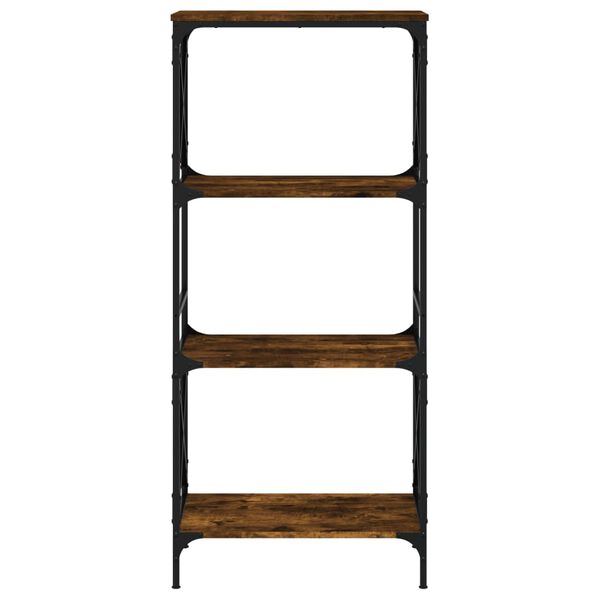 vidaXL Βιβλιοθήκη 4 Επιπέδων Καπνιστή Δρυς 59x35x132 εκ. Επεξεργ. Ξύλο