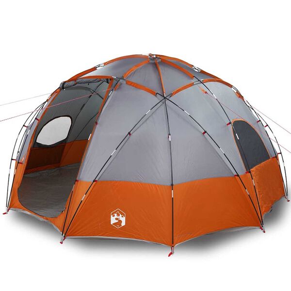 vidaXL Σκηνή Camping με στέγη Γκρι και πορτοκαλί 475 x 475 x 235 εκ.