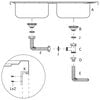 vidaXL Νεροχύτης Διπλή Γούρνα Ασημί 1200x500x155 χιλ. Ανοξείδ. Ατσάλι