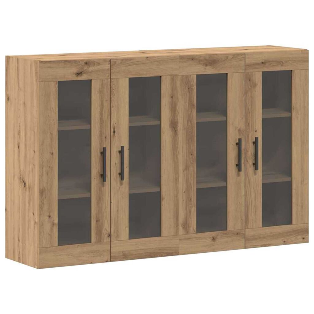 vidaXL Ντουλάπια Τοίχου 2 pcs Βελανιδιά Τέχνη και Μαύρο