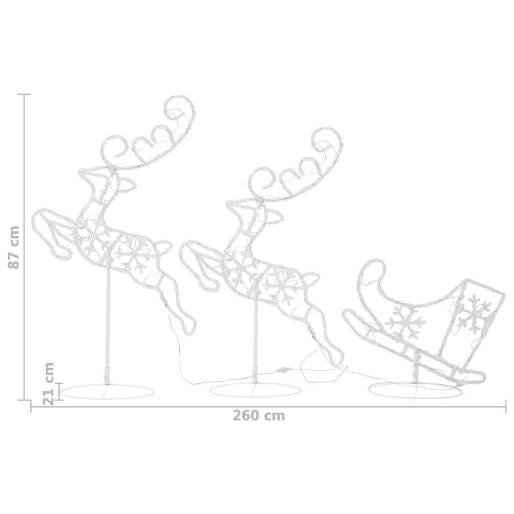vidaXL Χριστ. Τάρανδος & Έλκηθρο Μπλε 260x21x87εκ. Ακρυλικό