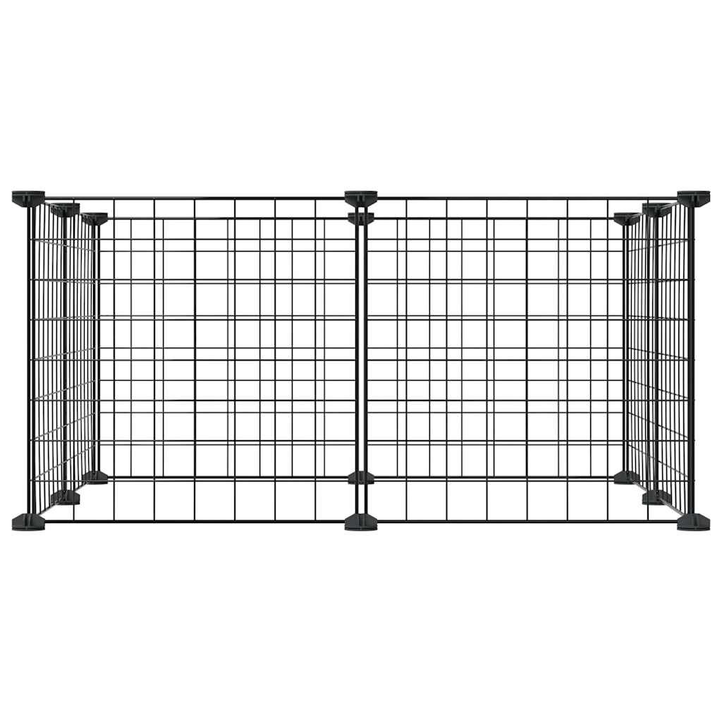 vidaXL Κλουβί για Κατοικίδια με 8 Πάνελ Μαύρο 35 x 35 εκ. Ατσάλινο