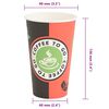 vidaXL Χάρτινα κύπελλα καφέ 1000 τεμάχια 16oz 400ml Κόκκινο και μαύρο