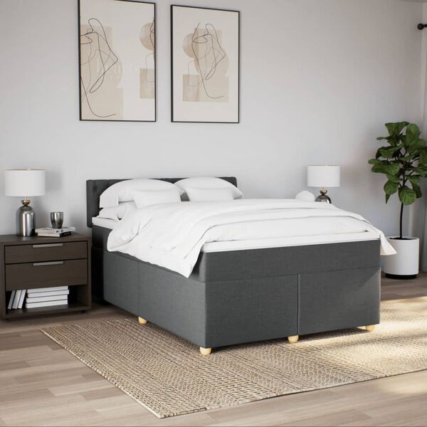 vidaXL &Kappa;&rho;&epsilon;&beta;ά&tau;&iota; Boxspring &mu;&epsilon; &Sigma;&tau;&rho;ώ&mu;&alpha; &Sigma;&kappa;&omicron;ύ&rho;&omicron; &Gamma;&kappa;&rho;&iota; 160x200 &epsilon;&kappa; &Upsilon;&phi;&alpha;&sigma;&mu;ά&tau;&iota;&nu;&omicron;