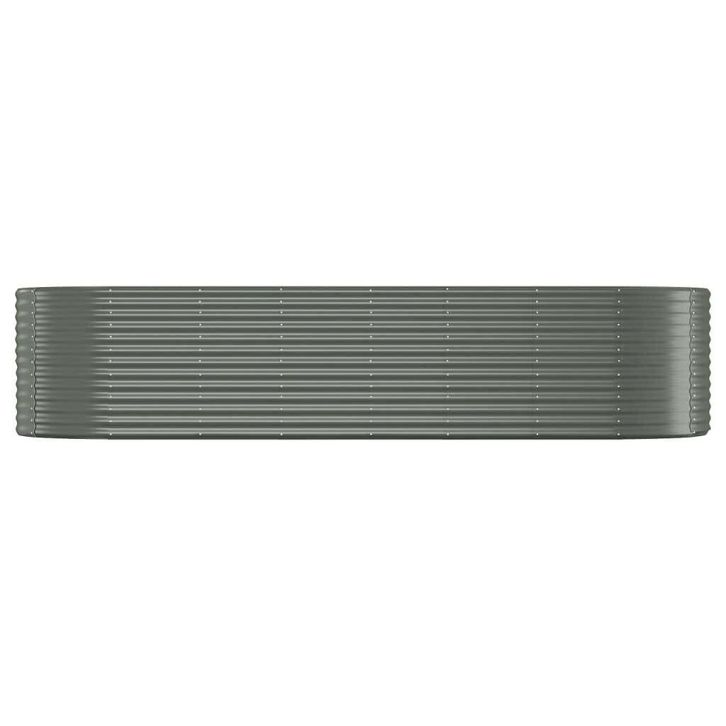 vidaXL Ζαρντινιέρα Γκρι 322x100x68 εκ. Ατσάλι με Ηλεκτρ. Βαφή Πούδρας