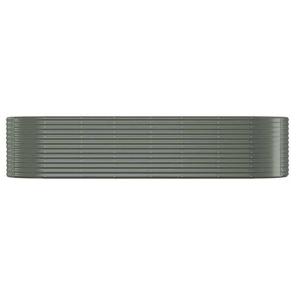 vidaXL Ζαρντινιέρα Γκρι 322x100x68 εκ. Ατσάλι με Ηλεκτρ. Βαφή Πούδρας