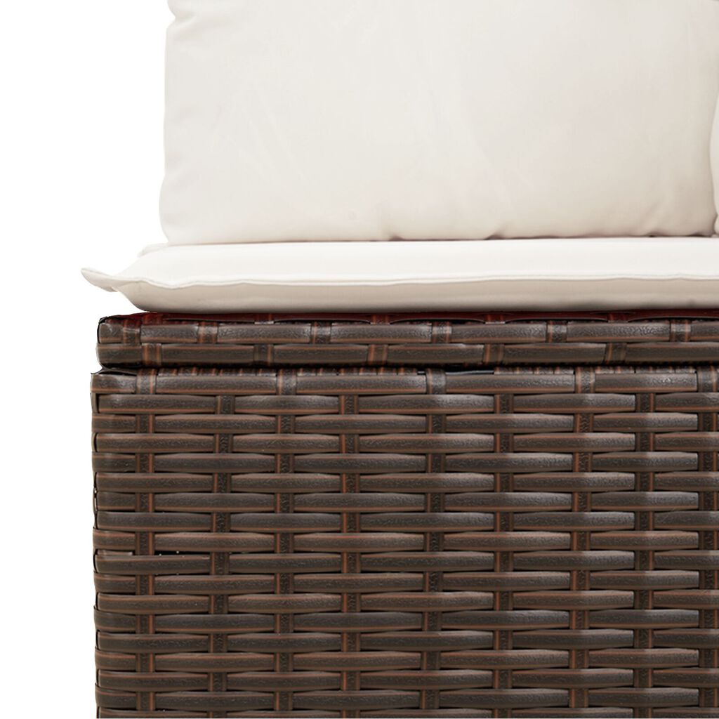 vidaXL Σετ Καναπέ Κήπου 8 pcs Καφέ 55 x 55 x 37 εκ Πολυ ράταν