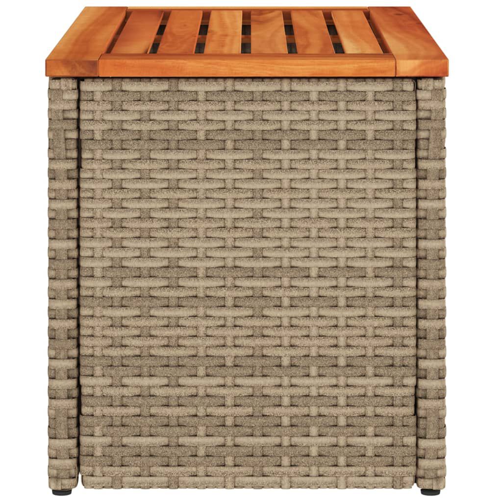 vidaXL Τραπεζάκια Κήπου 2 τεμ. Μπεζ 55x34x37εκ. Συνθ.Ρατάν/Μασίφ Ξύλο