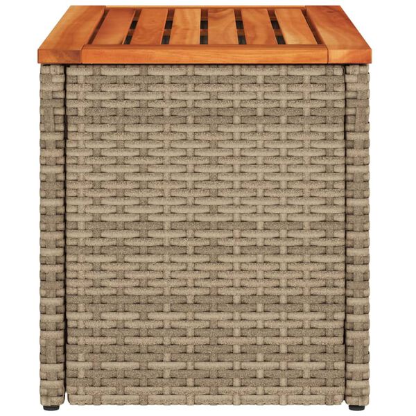 vidaXL Τραπεζάκια Κήπου 2 τεμ. Μπεζ 55x34x37εκ. Συνθ.Ρατάν/Μασίφ Ξύλο