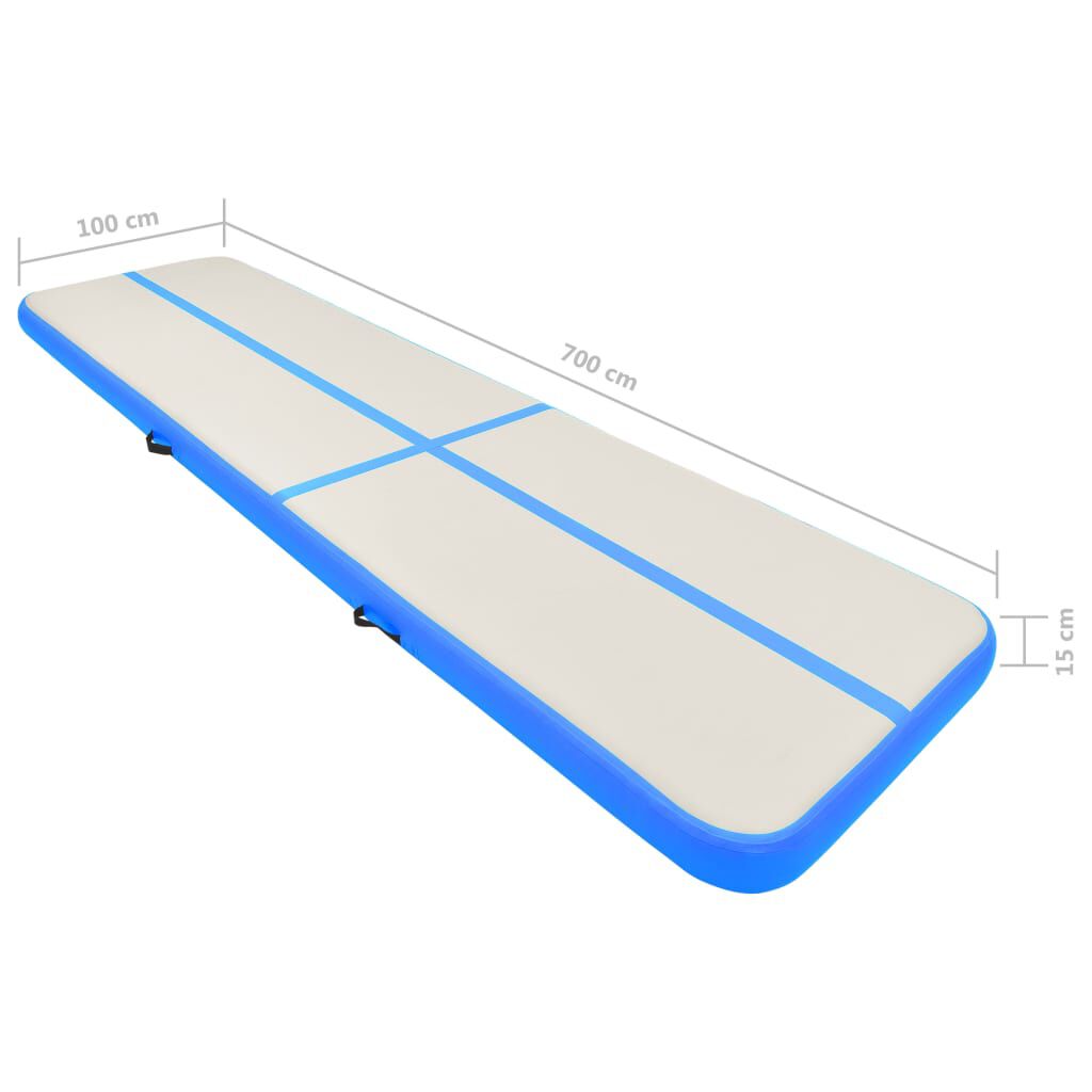 vidaXL Στρώμα Ενόργανης Φουσκωτό Μπλε 700 x 100 x 15 εκ. PVC με Τρόμπα