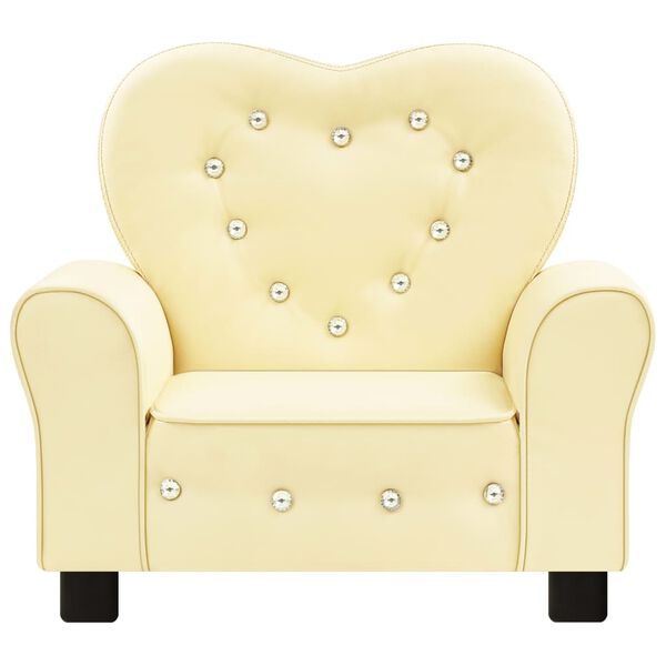 vidaXL Καναπεδάκι Παιδικό Λευκό από Συνθετικό Δέρμα