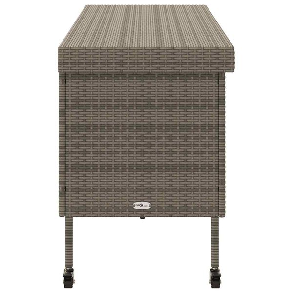 vidaXL Κουτί Αποθήκευσης Κήπου με Ρόδες 160x55x75 εκ. Συνθετικό Ρατάν
