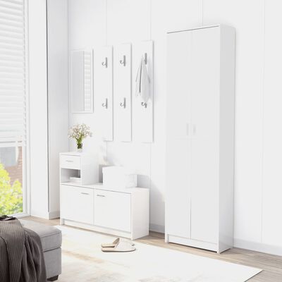 vidaXL Ντουλάπα Διαδρόμου Γυαλιστερό Λευκό 55x25x189 εκ. Μοριοσανίδα