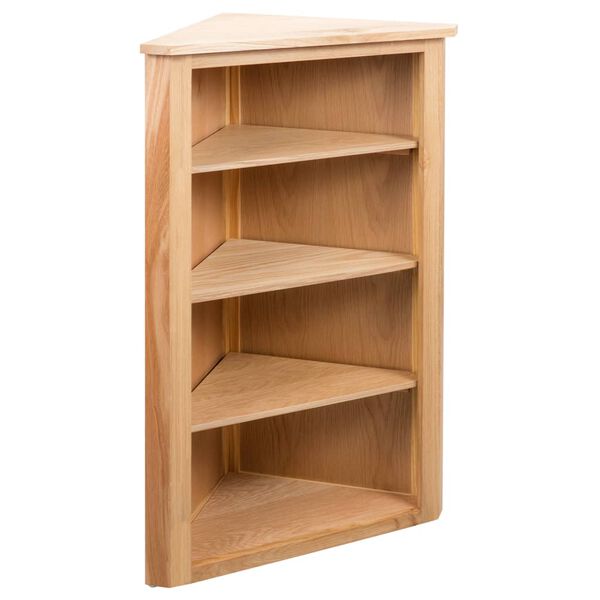vidaXL Ραφιέρα Γωνιακή 59 x 36 x 100 εκ. από Μασίφ Ξύλο Δρυός