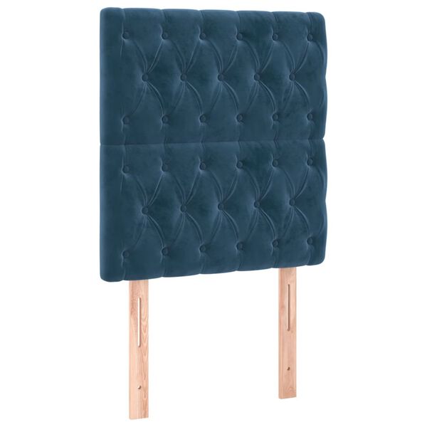 vidaXL Κρεβάτι Boxspring με Στρώμα Σκούρο Μπλε 80 x 200 εκ. Βελούδινο