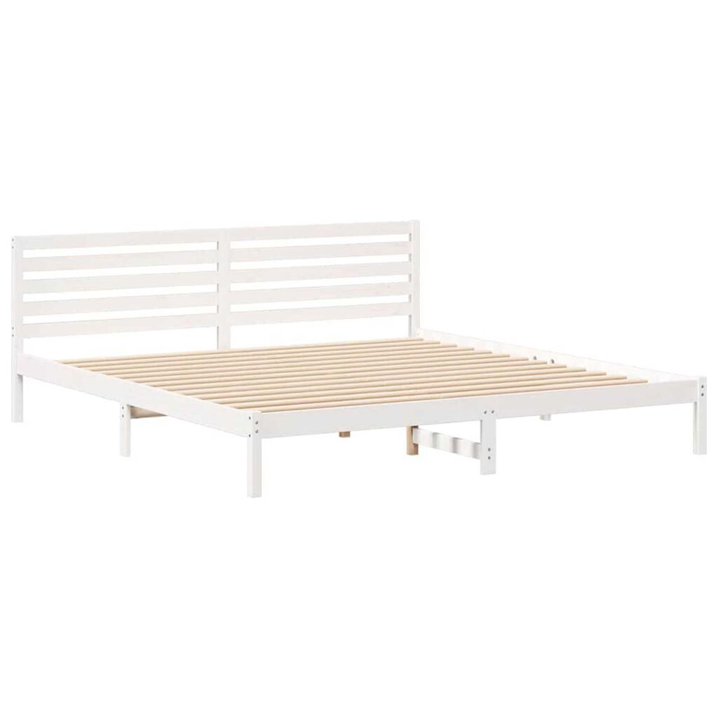 vidaXL Σκελετός Κρεβατιού Λευκό 200 x 220 cm Μασίφ ξύλο πεύκου