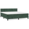 vidaXL Κρεβάτι Boxspring με Στρώμα Σκούρο Πράσινο 160x200εκ. Βελούδινο