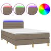 vidaXL &Kappa;&rho;&epsilon;&beta;ά&tau;&iota; Boxspring &mu;&epsilon; &Sigma;&tau;&rho;ώ&mu;&alpha; & LED Taupe 120x200 &epsilon;&kappa;. &Upsilon;&phi;&alpha;&sigma;&mu;ά&tau;&iota;&nu;&omicron;