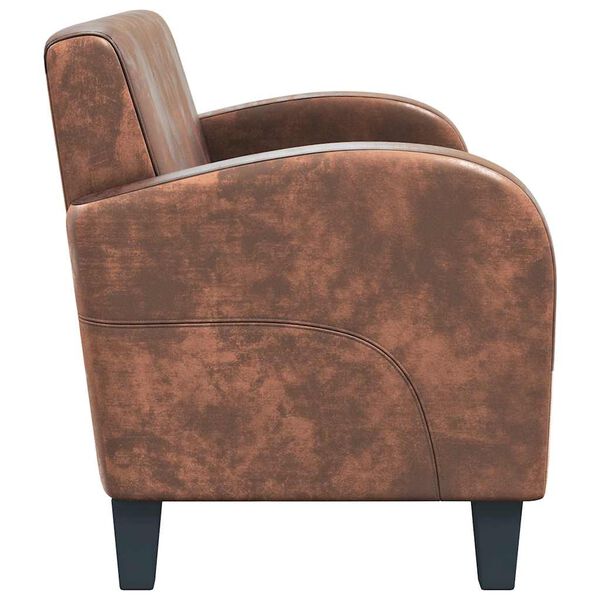 vidaXL Καναπές Διθέσιος Καφέ από Συνθετικό Καστόρι