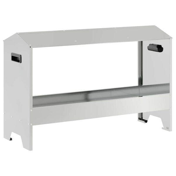 vidaXL Τάφος ταΐσματος κοτόπουλων Ασημί 81 x 32 x 53,5 εκ
