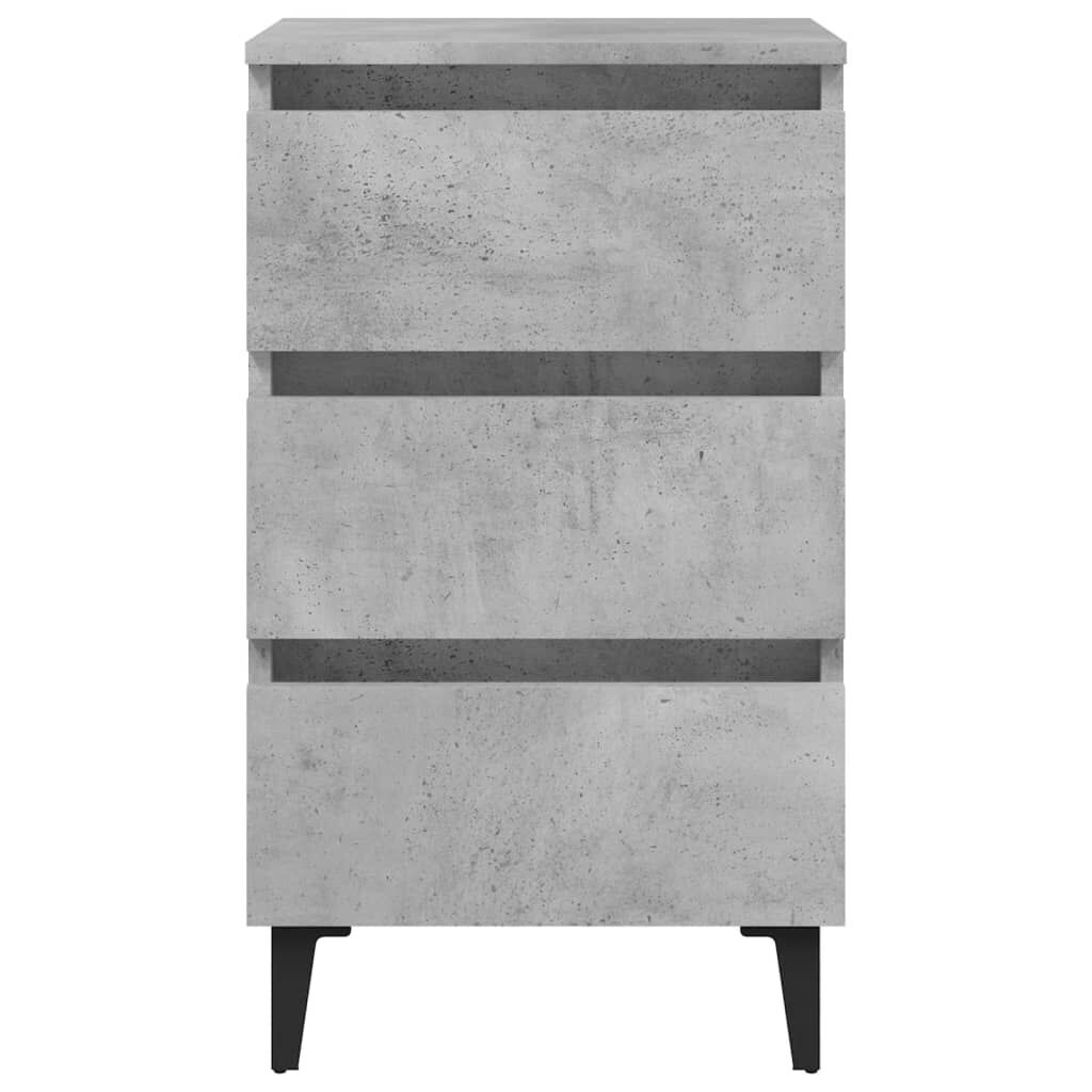 vidaXL Κομοδίνα 2 τεμ. Γκρι Σκυροδέματος 40x35x69 εκ. Μεταλλικά Πόδια