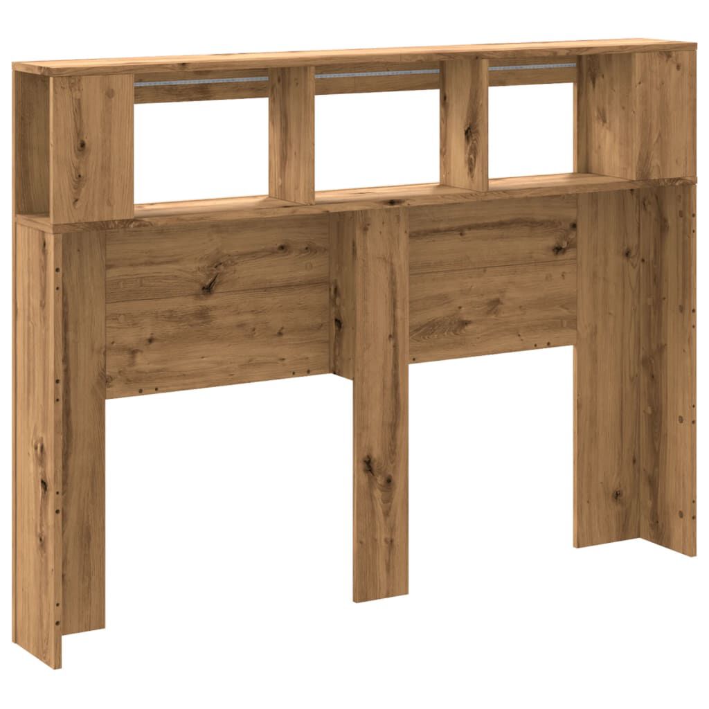 vidaXL LED κεφαλάρι Artisan Oak 140x18,5x103,5 cm Κατασκευασμένο ξύλο