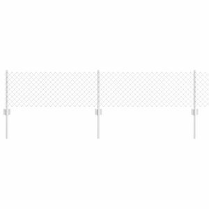 vidaXL Φράχτης με Στήλες. Ασημί 0.4 x 10 μ Ατσάλι
