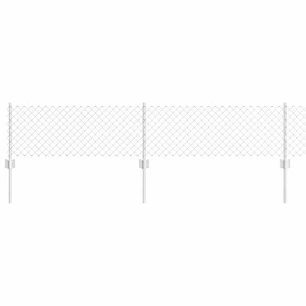 vidaXL Τείχος και Πόστ Ασημί 0,4 x 10 μ Ατσάλι