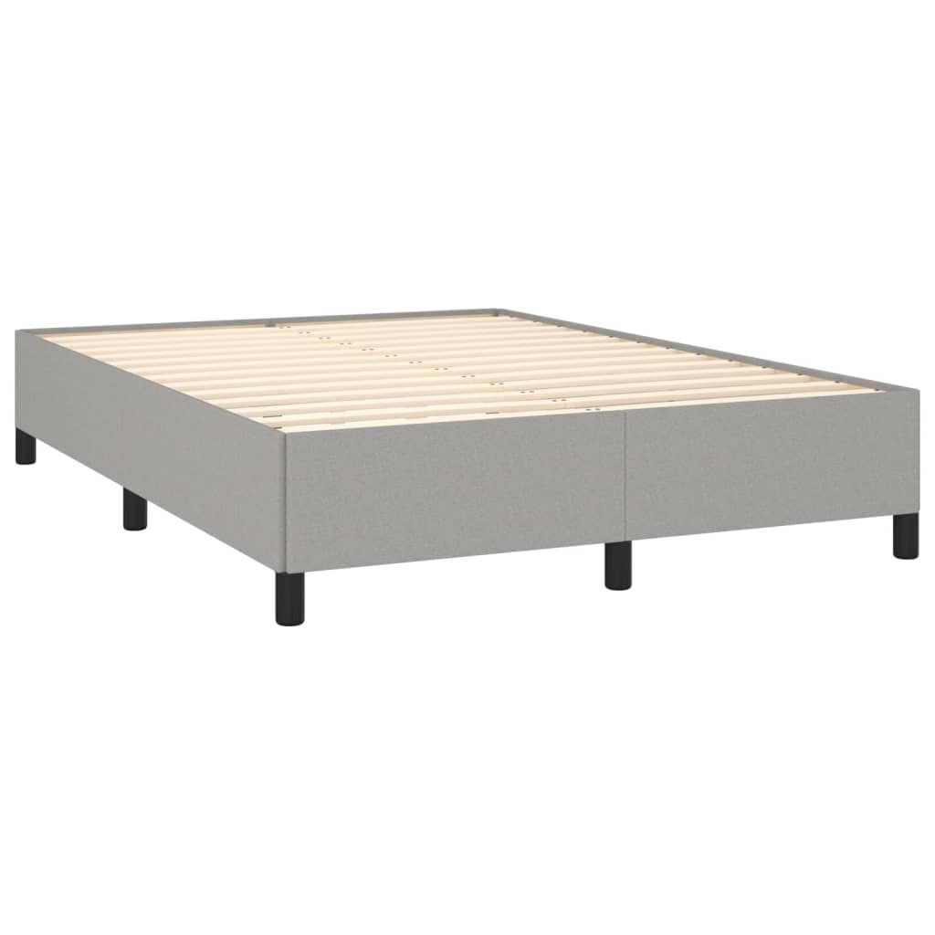 vidaXL Κρεβάτι Boxspring με Στρώμα Ανοιχτό Γκρι 140x200 εκ. Υφασμάτινο