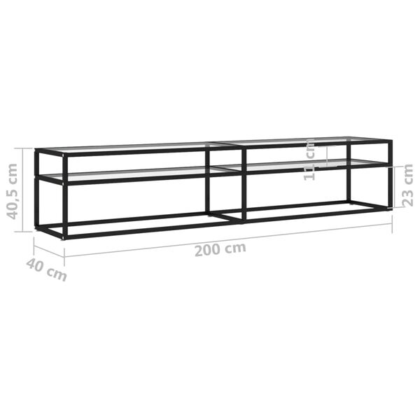 vidaXL Έπιπλο Τηλεόρασης Διαφανές 200 x 40 x 40,5 εκ. από Γυαλί Ασφαλ.