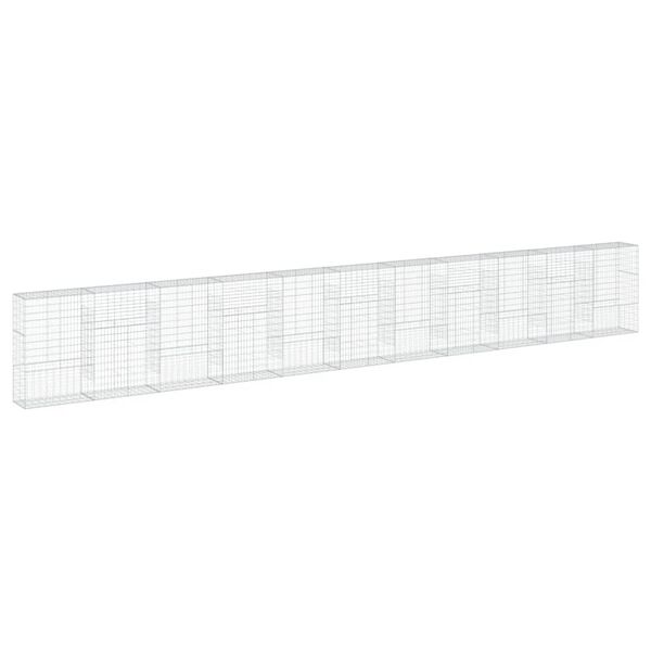 vidaXL Συρματοκιβώτιο με Κάλυμμα 1100x50x150εκ από Γαλβανισμένο Χάλυβα
