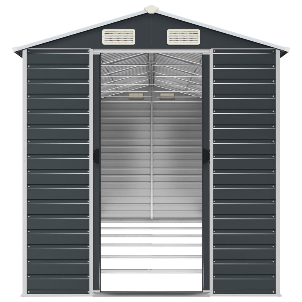 vidaXL Αποθήκη Κήπου Ανθρακί 191x555x198 εκ. Γαλβανισμένο Ατσάλι