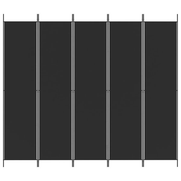vidaXL Διαχωριστικό Δωματίου με 5 Πάνελ Μαύρο 250x220 εκ. από Ύφασμα