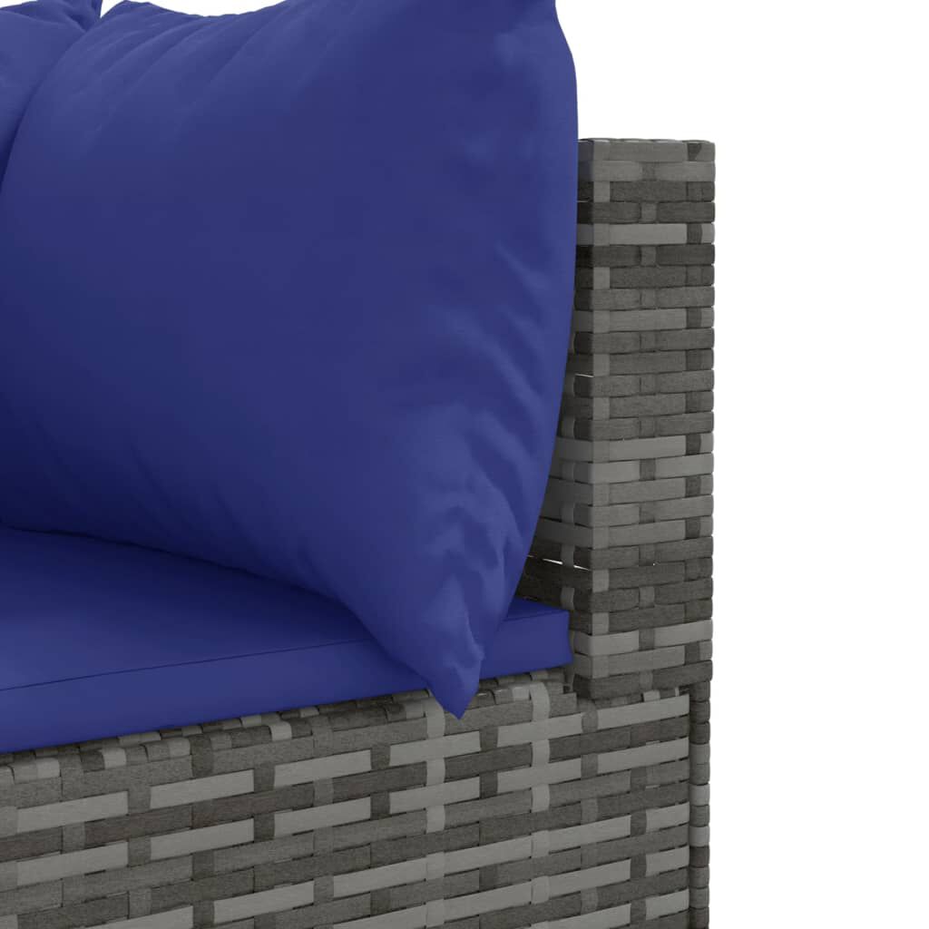 vidaXL Σαλόνι Κήπου 6 Τεμαχίων από Γκρι Συνθετικό Ρατάν με Μαξιλάρια