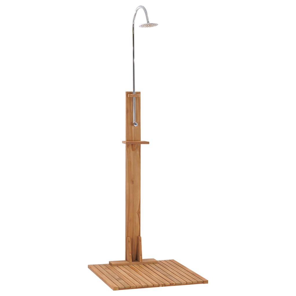 vidaXL Ντουζιέρα Κήπου 75 x 75 x 210 εκ. Μασίφ Ξύλο Teak