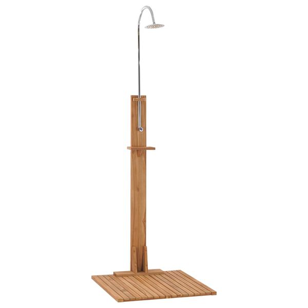 vidaXL Ντουζιέρα Κήπου 75 x 75 x 210 εκ. Μασίφ Ξύλο Teak