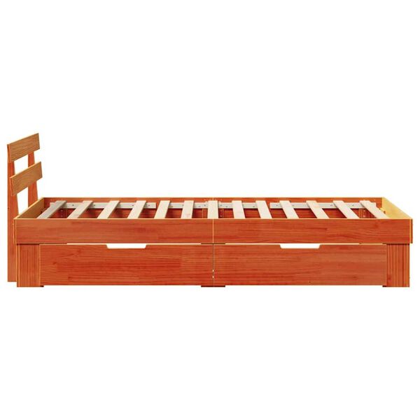 vidaXL Σκελετός Κρεβατιού Καφέ κεριού 75 x 190 cm Μασίφ ξύλο πεύκου