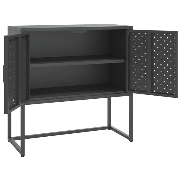 vidaXL Μπουφές Ανθρακί 75 x 35 x 75 εκ. από Ατσάλι