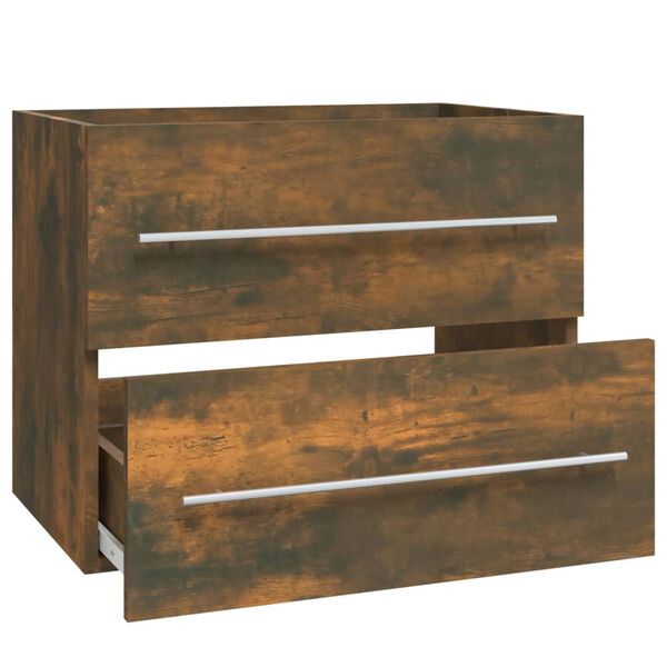 vidaXL Ντουλάπι Νιπτήρα Καπνιστή Δρυς 60 x 38,5 x 48 εκ. Επεξεργ. Ξύλο