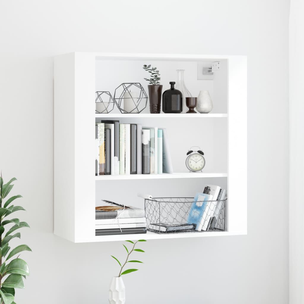 vidaXL Ντουλάπι Τοίχου Γυαλιστερό Λευκό 80x33x80 εκ.Επεξεργασμένο Ξύλο