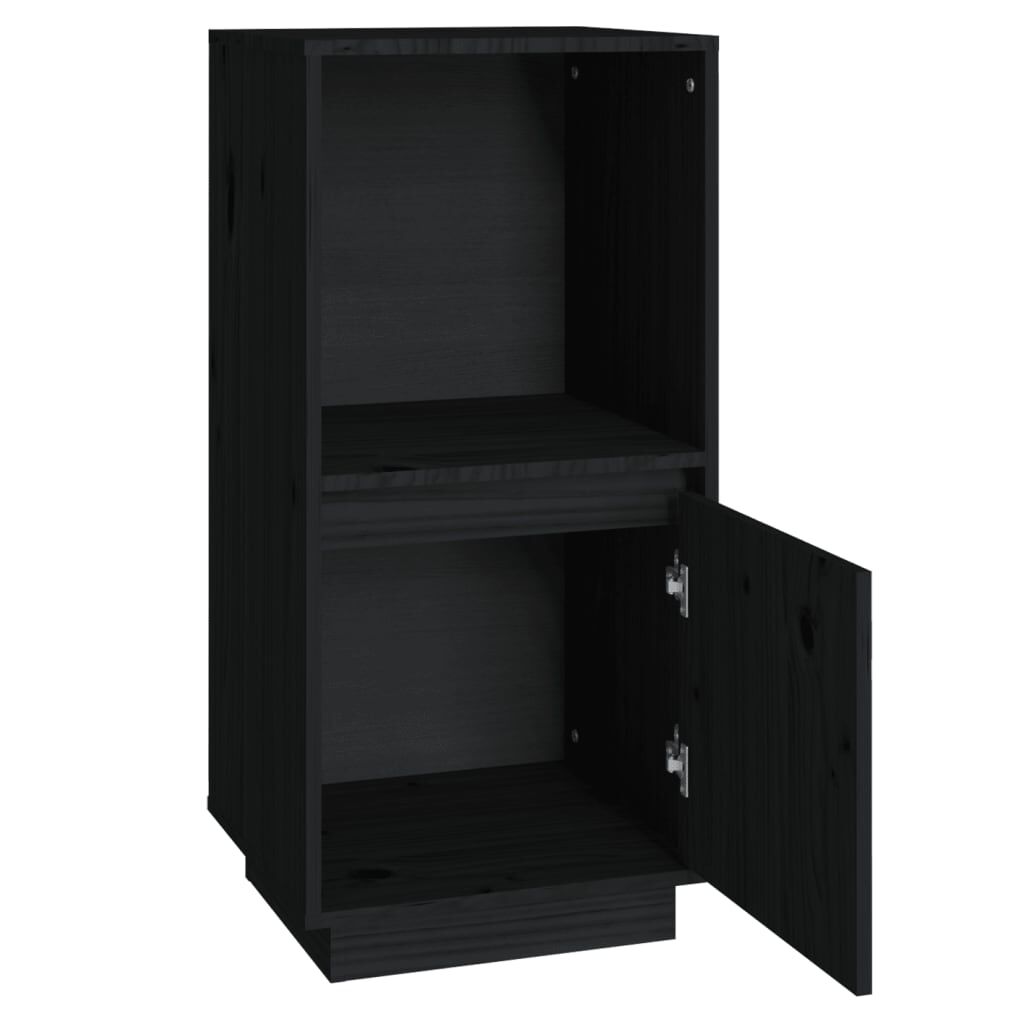 vidaXL Ντουλάπι Μαύρο 38 x 35 x 80 εκ. από Μασίφ Ξύλο Πεύκου