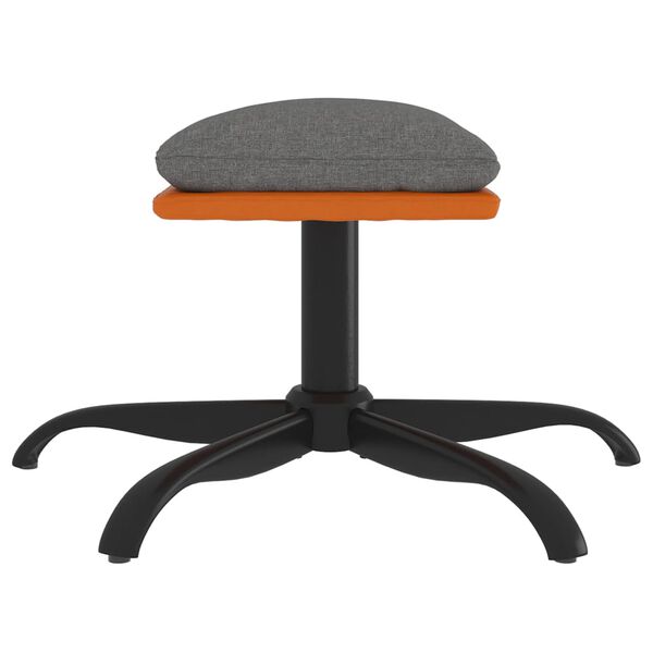 vidaXL Υποπόδιο Ανοιχτό Γκρι 60x60x36 εκ. Ύφασμα & Συνθετικό Δέρμα