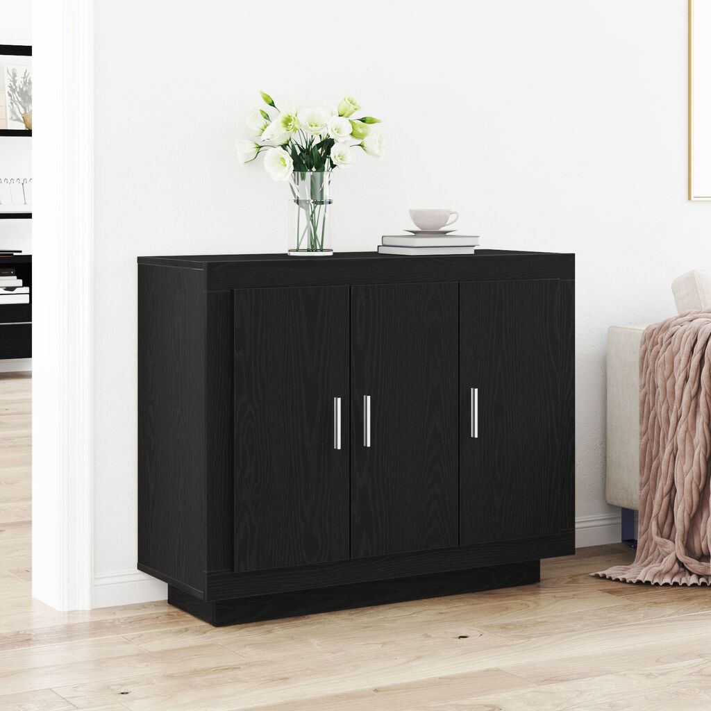 vidaXL Μπουφές Μαύρη Δρυς 92x35x75 εκ. Κατασκευασμένο ξύλο