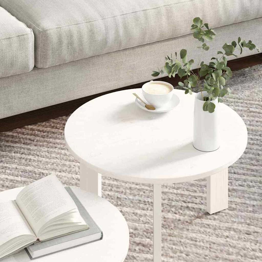 vidaXL Τραπεζάκι σαλονιού 2 pcs Λευκό 47.5 x 47.5 x 27 εκ.