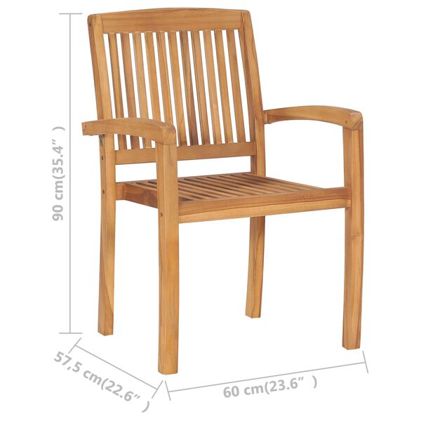vidaXL Καρέκλες Κήπου 4 τεμ. από Μασίφ Ξύλο Teak με Μαξιλάρια
