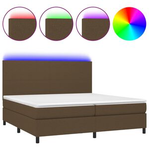 vidaXL &Kappa;&rho;&epsilon;&beta;ά&tau;&iota; Boxspring &mu;&epsilon; &Sigma;&tau;&rho;ώ&mu;&alpha; & LED &Sigma;&kappa;.&Kappa;&alpha;&phi;έ 200x200&epsilon;&kappa;. &Upsilon;&phi;&alpha;&sigma;&mu;ά&tau;&iota;&nu;&omicron;