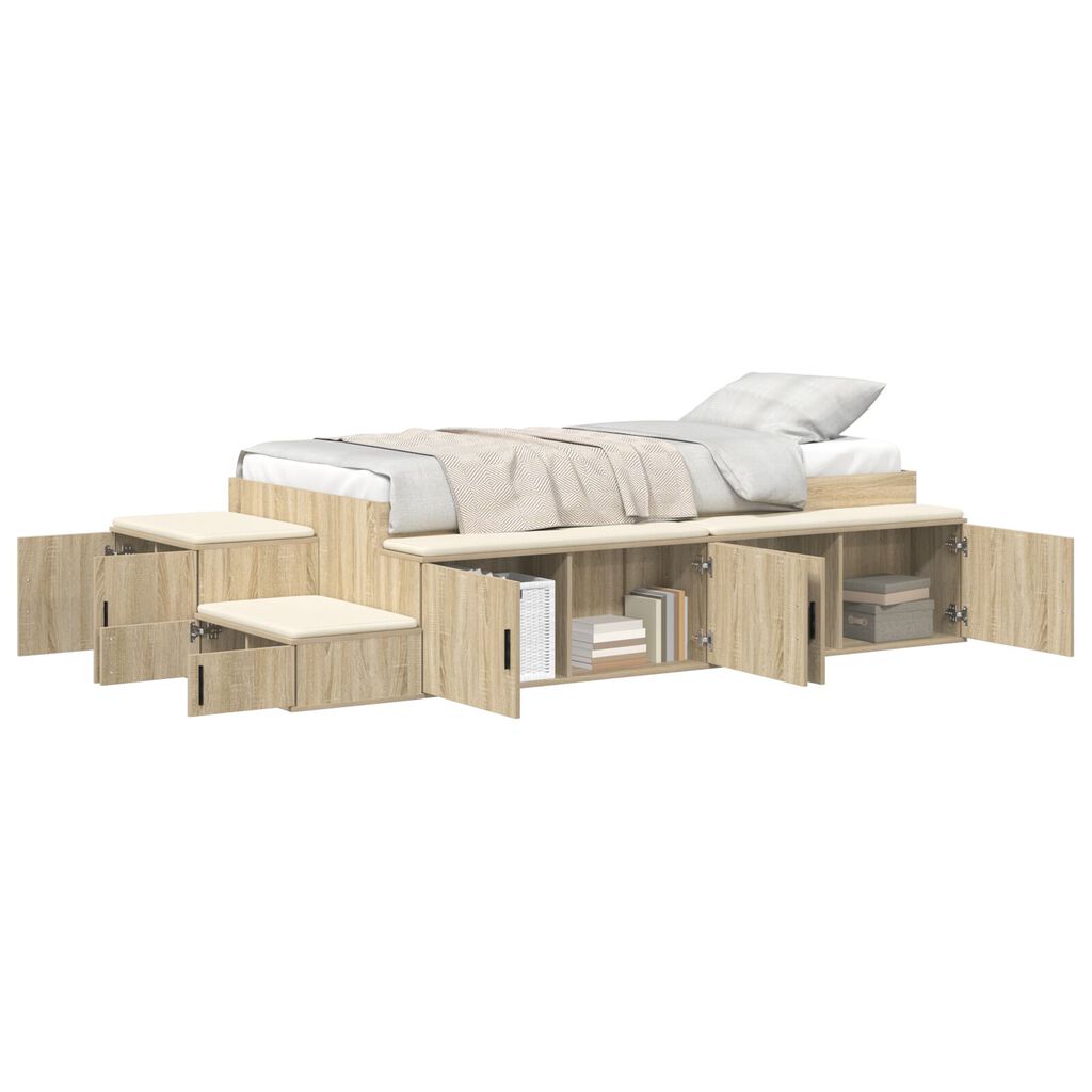 vidaXL κρεβάτι αποθήκευσης από Sonoma Oak 90x190 εκ