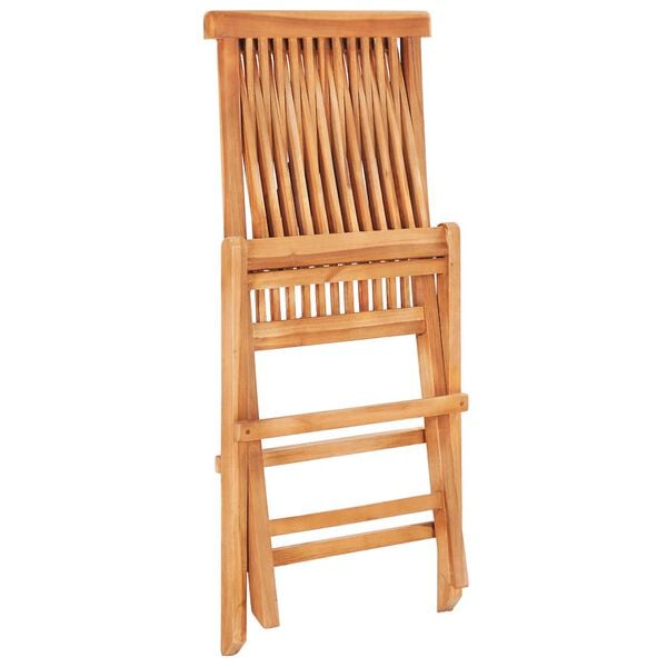 vidaXL Σετ Επίπλων Mπιστρό 3 τεμ. Μασίφ Ξύλο Teak με Μαύρα Μαξιλάρια