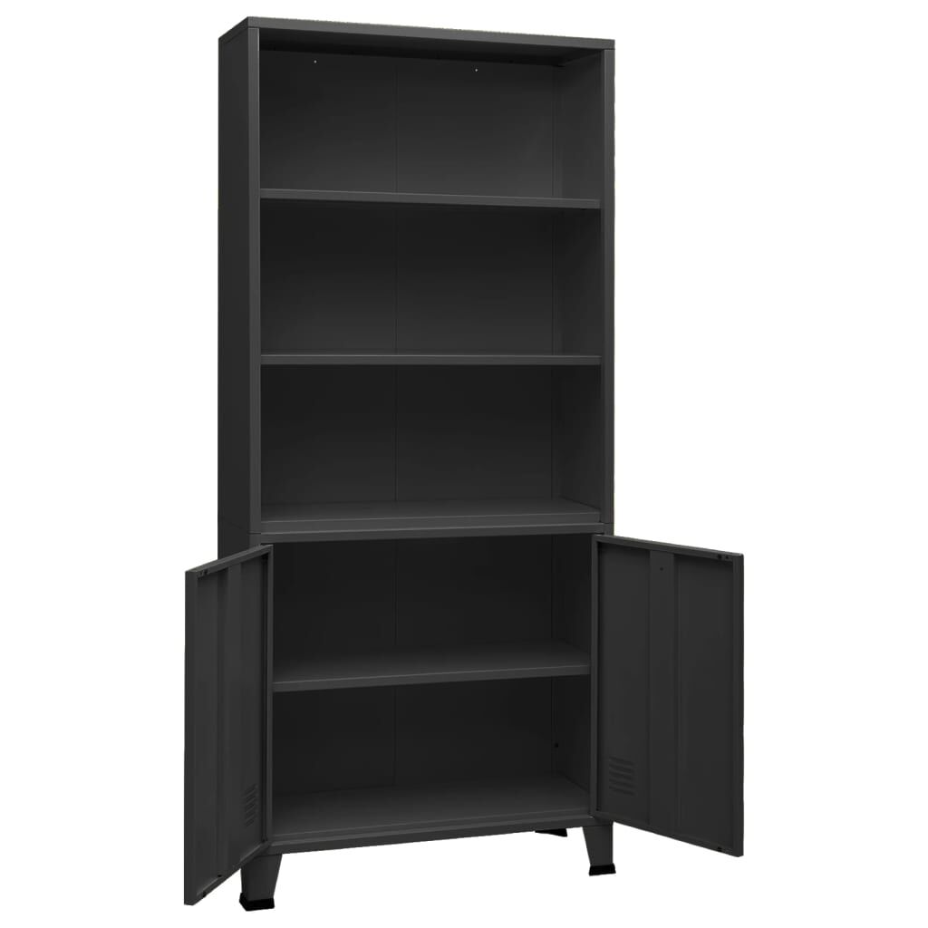 vidaXL Βιομηχανική Βιβλιοθήκη Ανθρακί 80 x 32 x 180 εκ. Ατσάλινη