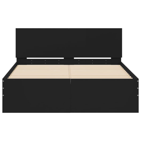 vidaXL Πλαίσιο Κρεβατιού με Κεφαλάρι Μαύρο 120 x 200 εκ.